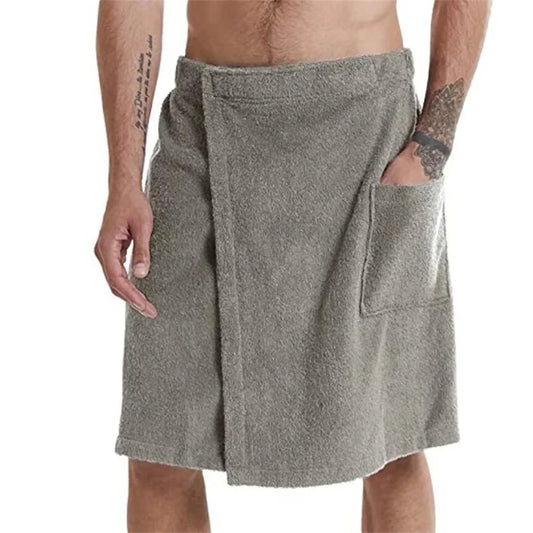 Men Soft Wearable Bath Towel with Pocket
