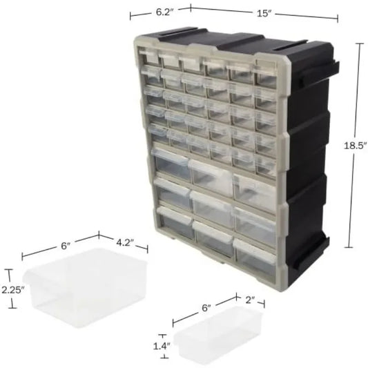 39-Drawer Plastic Small Parts Organizer