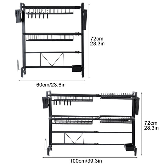 Multifunctional Above Sink Stretchable Draining Organizer