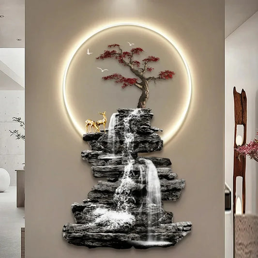 Crystal Porcelain Acrylic 3d wall painting with lights