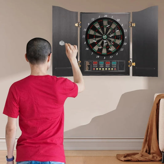 Dartboard Cabinet Set with Electronic Scoreboard