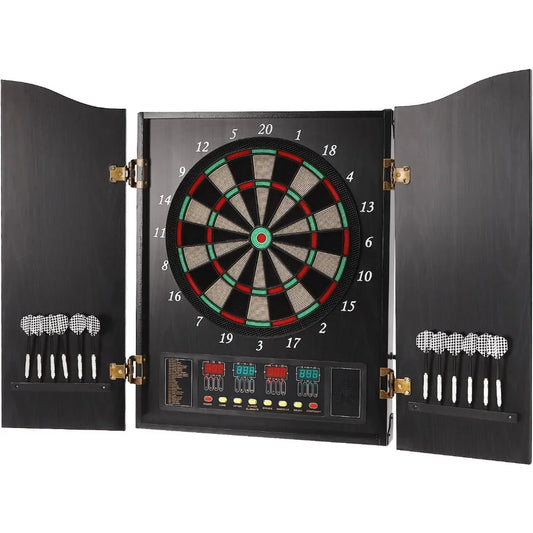 Dartboard Cabinet Set with Electronic Scoreboard