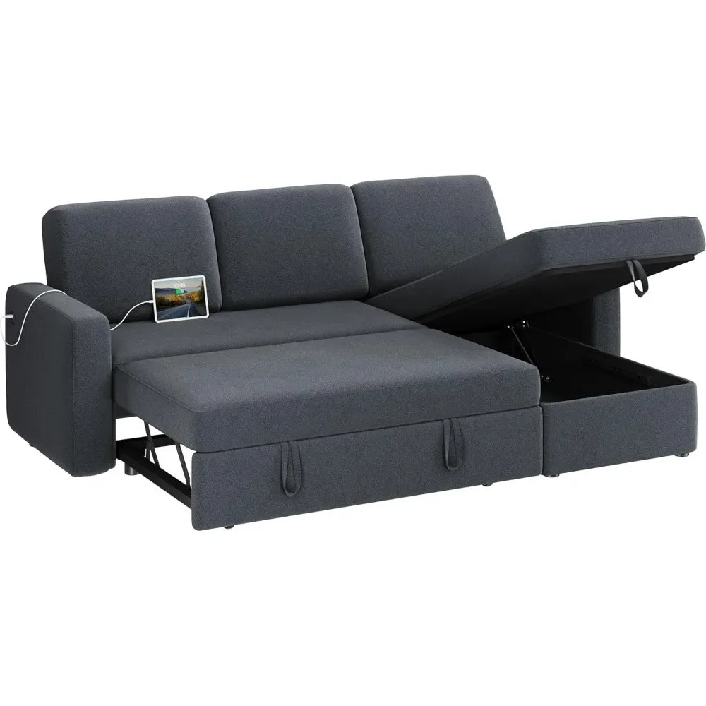 Sectional Sofa L-Shaped Sofa w/Pull Out Bed