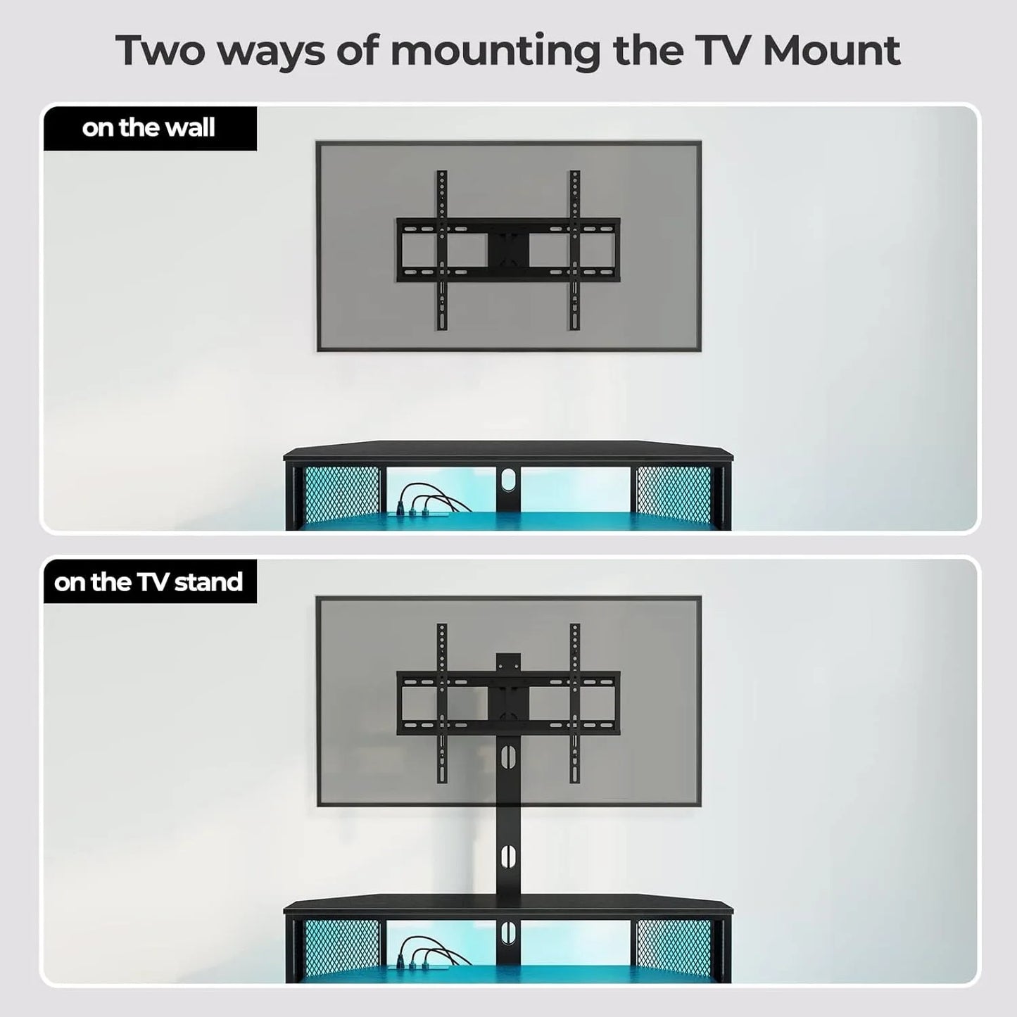 TV, Entertainment Center with LED Lights