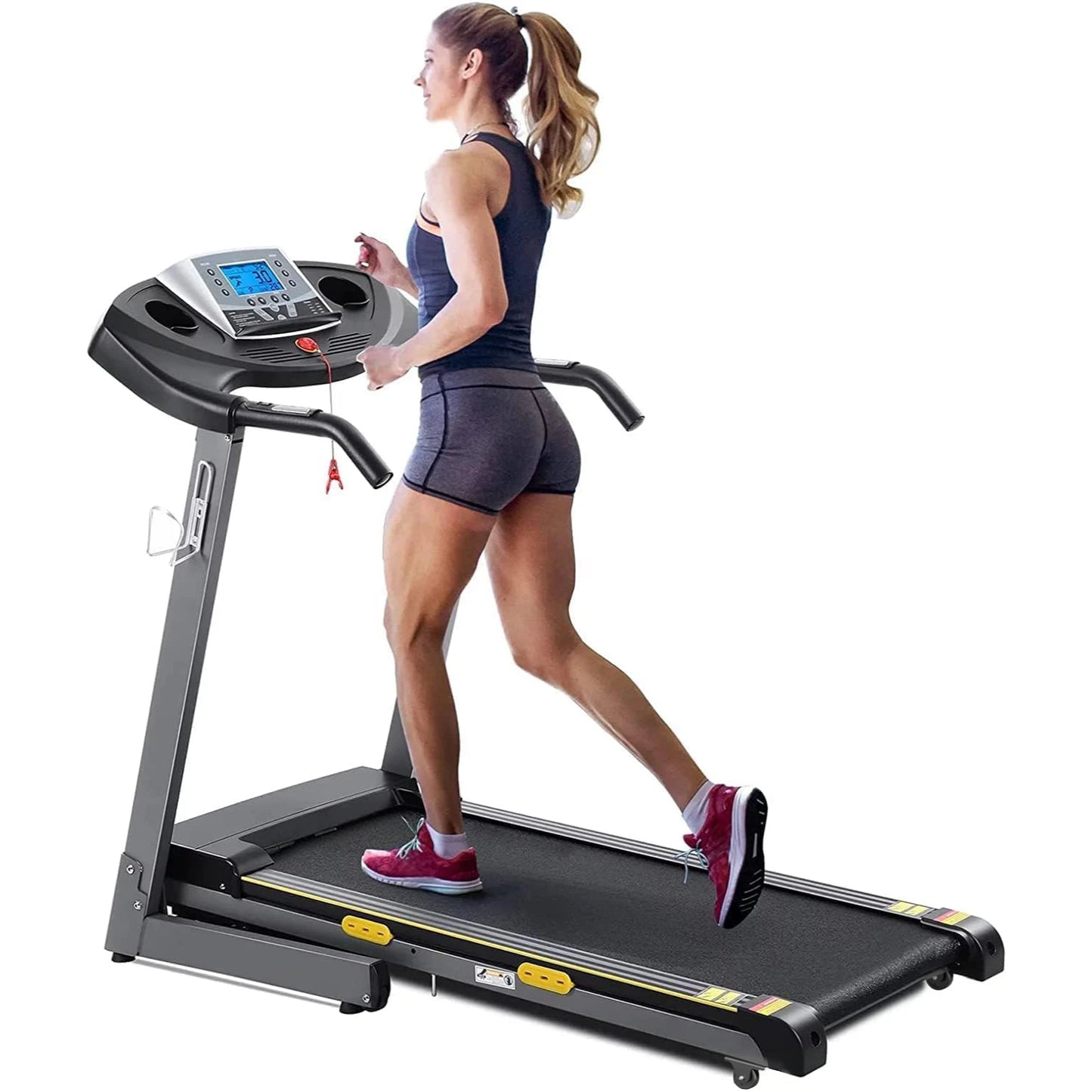 Folding 17'' Electric Treadmill with Auto Incline with 15 Training Programs