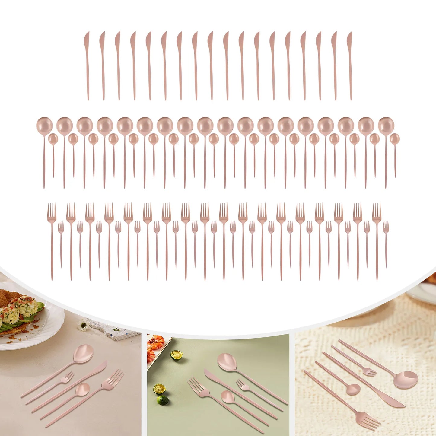 90Pcs Stainless Steel Flatware