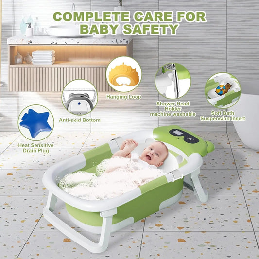 Foldable Baby Bathtub with Thermometer
