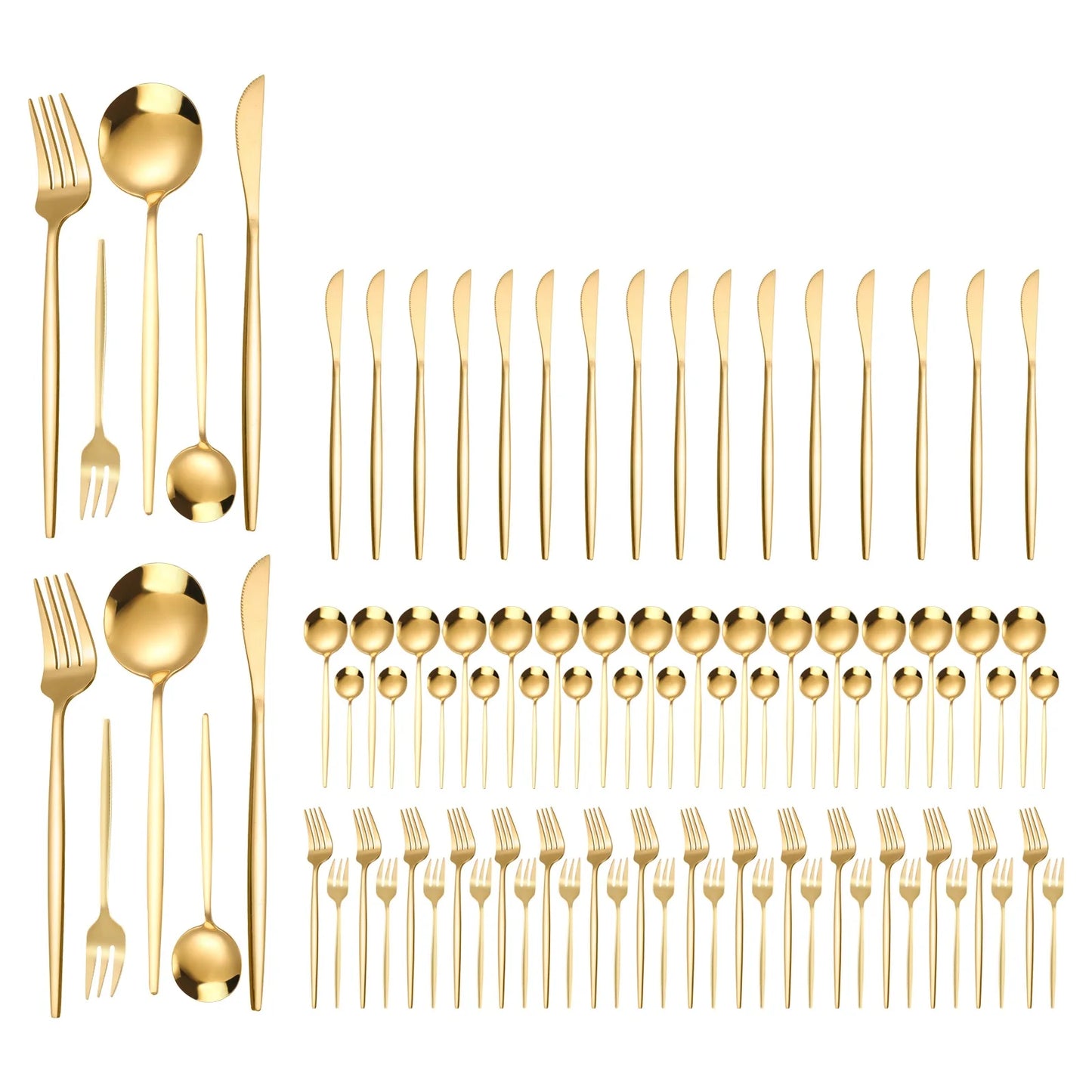 90Pcs Stainless Steel Flatware