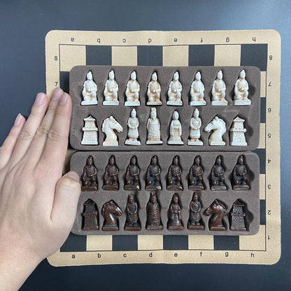Small Terra Cotta Warriors Chess Set