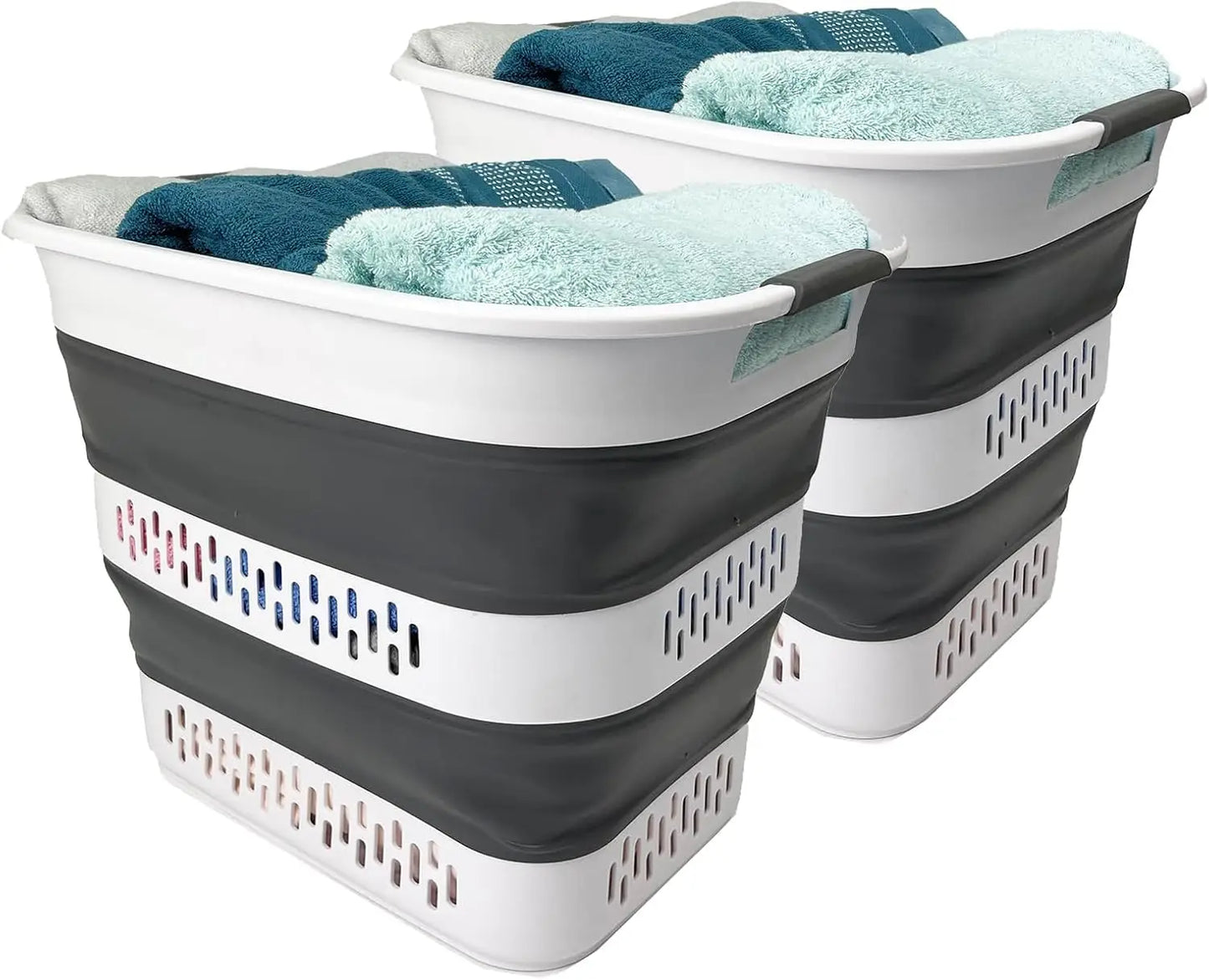 10.5 Gallon Collapsible Plastic Laundry Basket