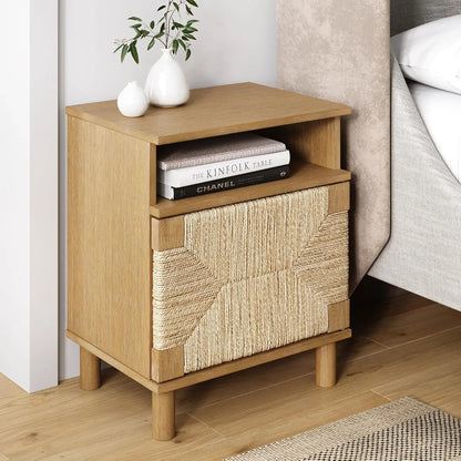 Rattan Wood Accent Table