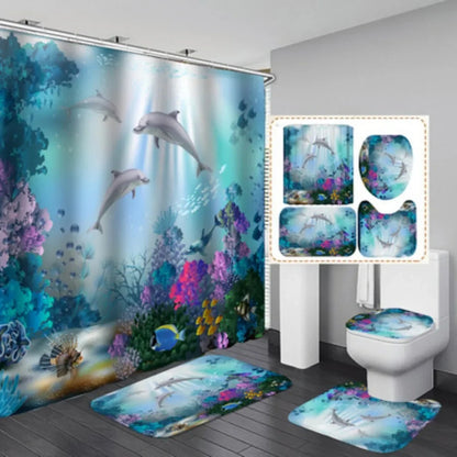 Blue Ocean Underwater World Bathmat Set