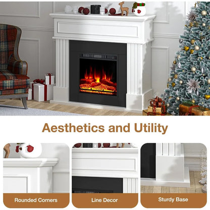 Electric Fireplace with Mantle