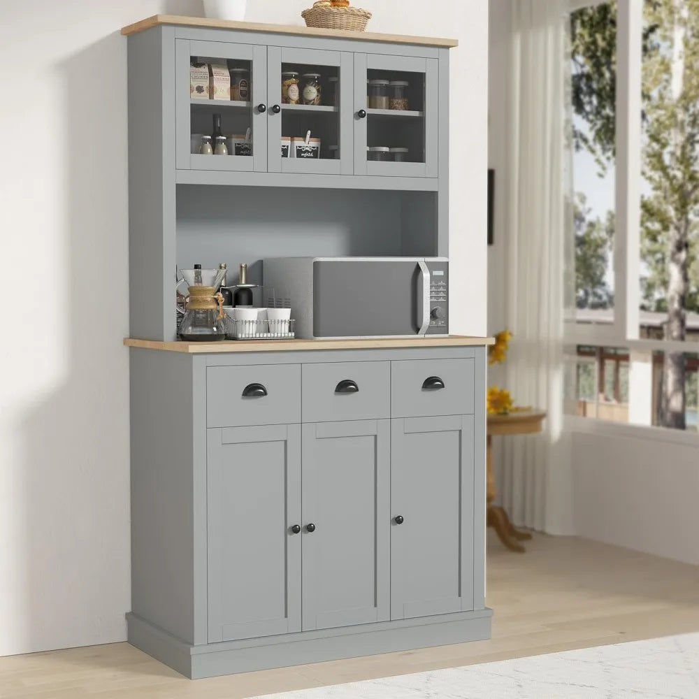 Tall Microwave Hutch with Drawers