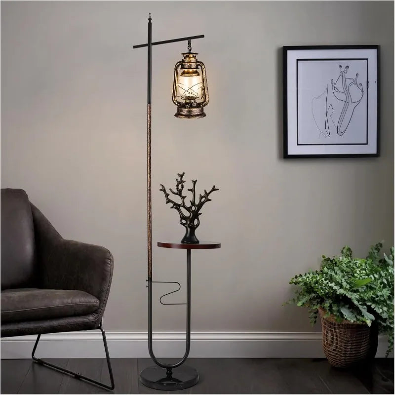 Vintage, Standing Rustic Lantern Floor Lamp