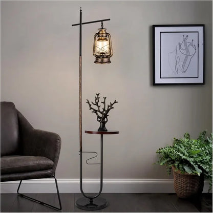 Vintage, Standing Rustic Lantern Floor Lamp