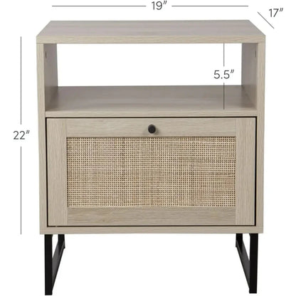 Rattan Wood Accent Table