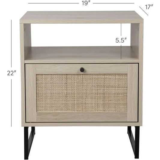 Rattan Wood Accent Table