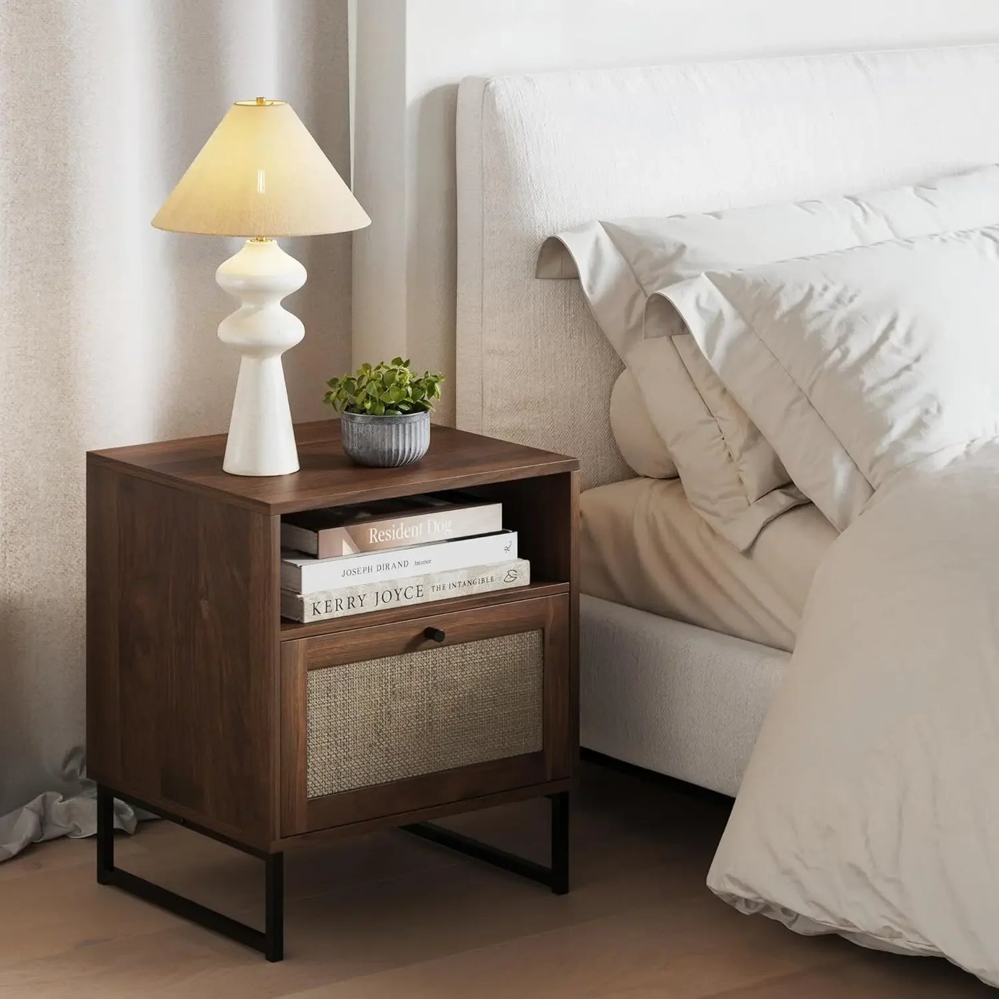 Rattan Wood Accent Table