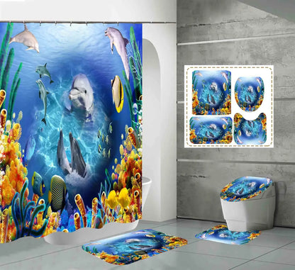 Blue Ocean Underwater World Bathmat Set
