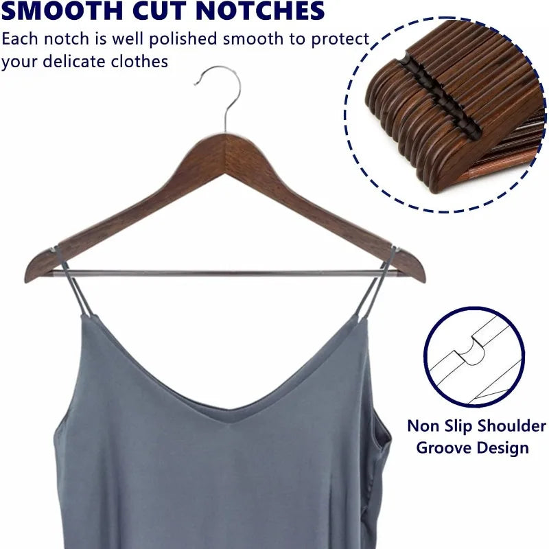 30 Pack Vintage Wooden Coat Hangers