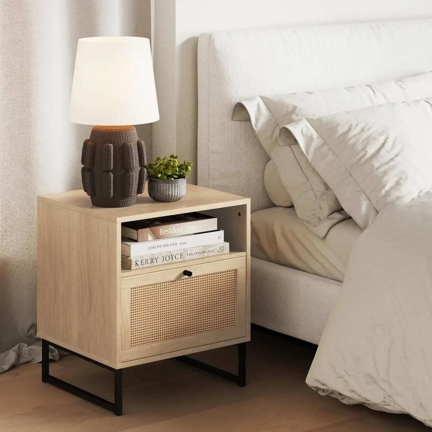 Rattan Wood Accent Table