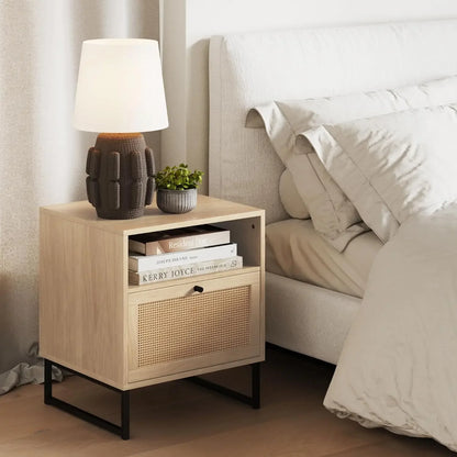 Rattan Wood Accent Table