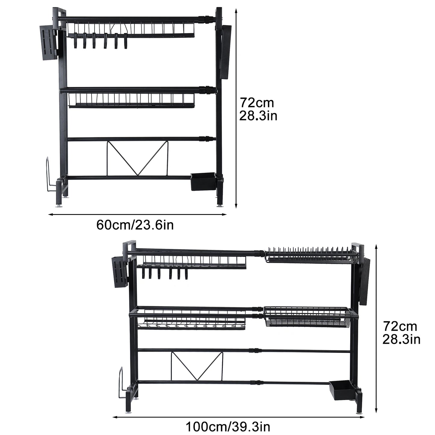 Multifunctional Above Sink Stretchable Draining Organizer