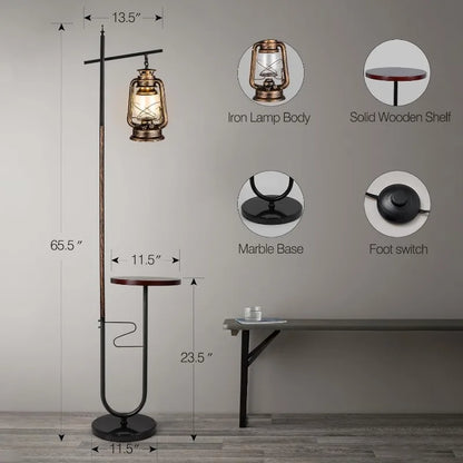 Vintage, Standing Rustic Lantern Floor Lamp
