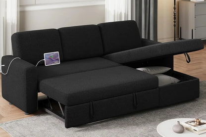 Sectional Sofa L-Shaped Sofa w/Pull Out Bed