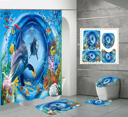 Blue Ocean Underwater World Bathmat Set