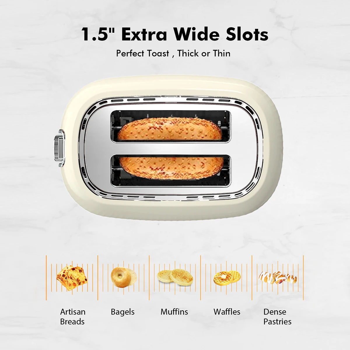 Extra Wide Slot 2 Slice Toaster