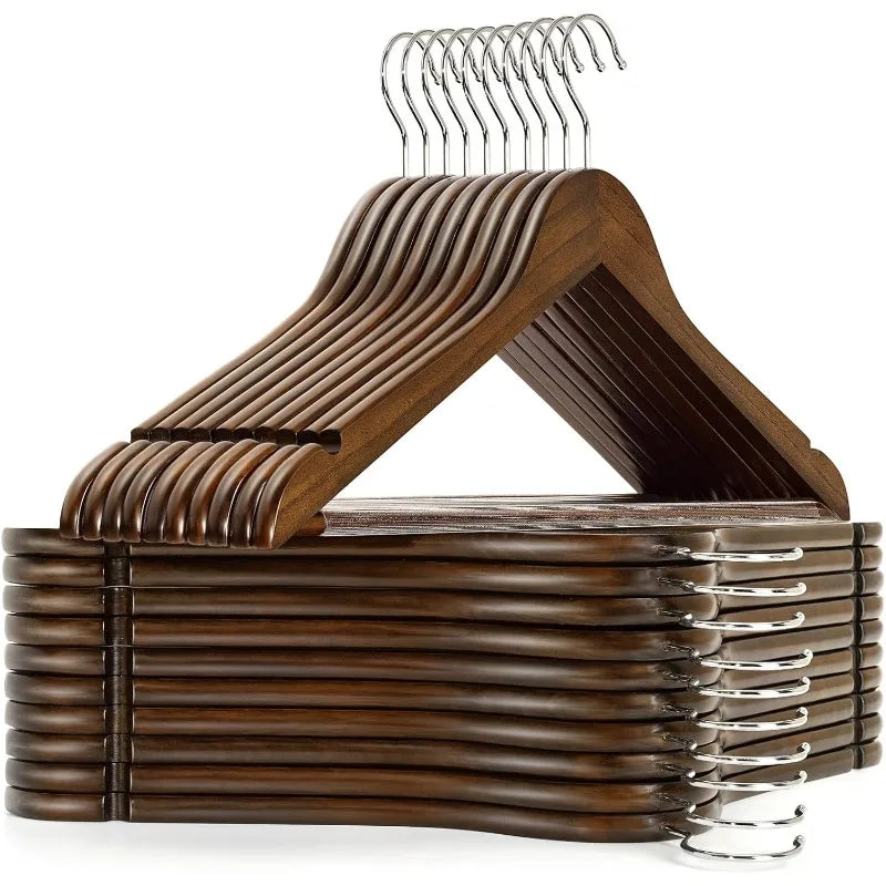 30 Pack Vintage Wooden Coat Hangers