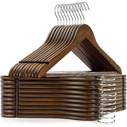 30 Pack Vintage Wooden Coat Hangers