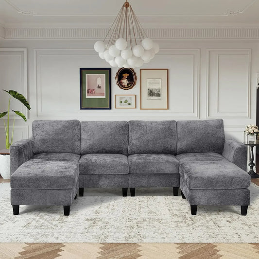 Modular Sofa with 2 Ottoman