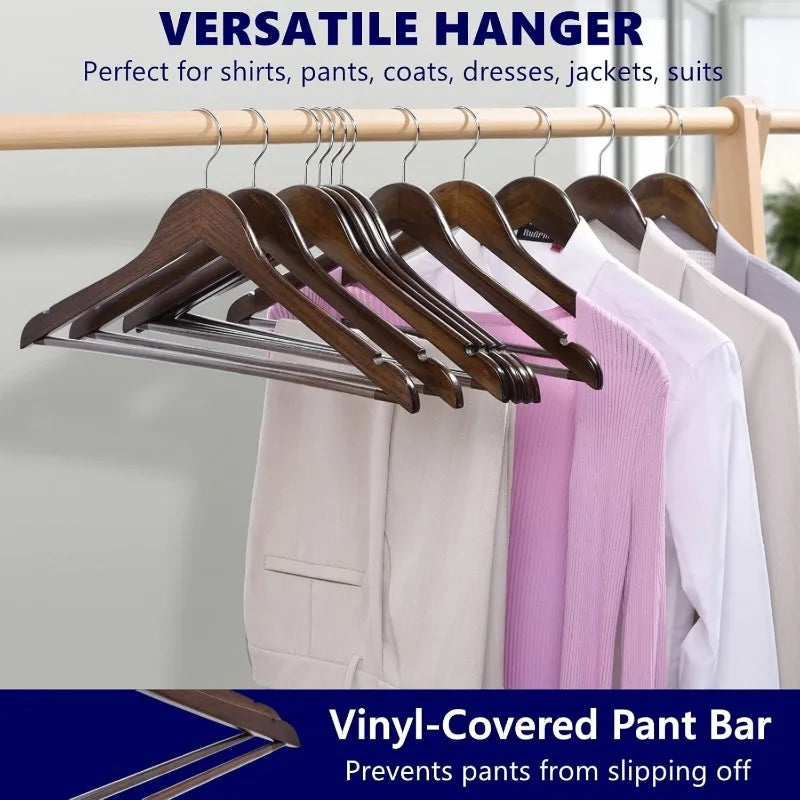 30 Pack Vintage Wooden Coat Hangers