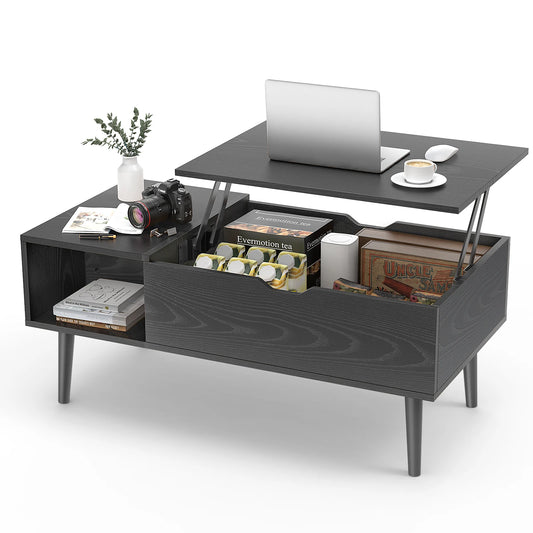 Lift Top Coffee Table with Adjustable Storage Shelf