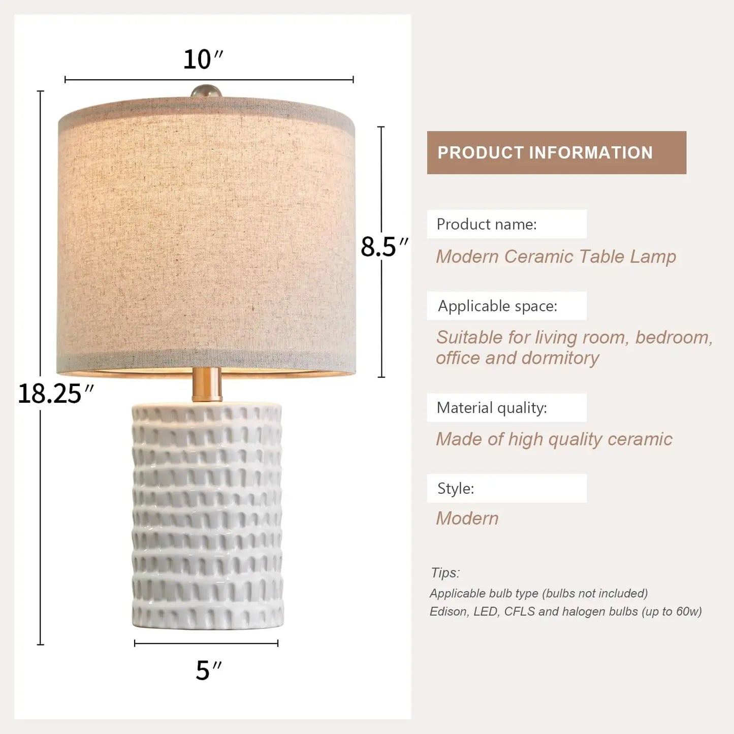 Modern Ceramic Table Lamp Set