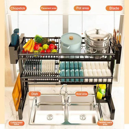 Multifunctional Above Sink Stretchable Draining Organizer
