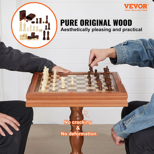 18 Inch 3-IN-1 Chess Checkers Backgammon Table Set