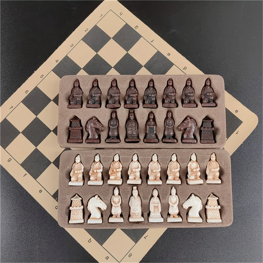 Small Terra Cotta Warriors Chess Set