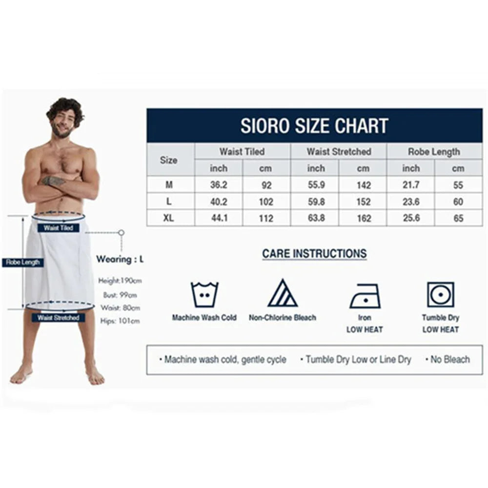 Men Soft Wearable Bath Towel with Pocket