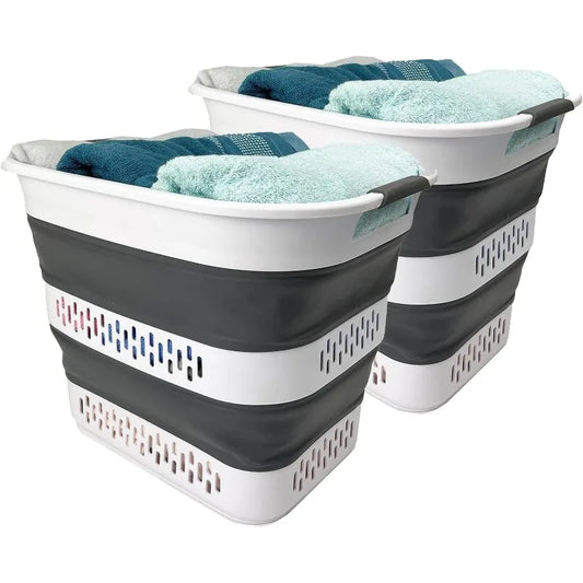 10.5 Gallon Collapsible Plastic Laundry Basket