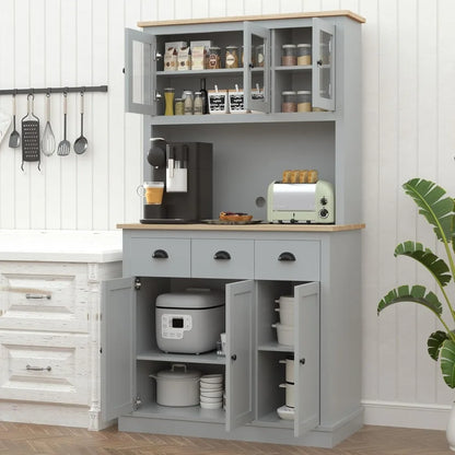 Tall Microwave Hutch with Drawers