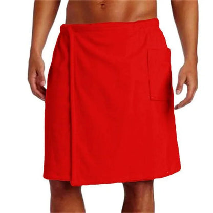 Men Soft Wearable Bath Towel with Pocket