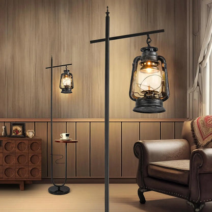 Vintage, Standing Rustic Lantern Floor Lamp