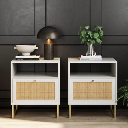 Rattan Wood Accent Table