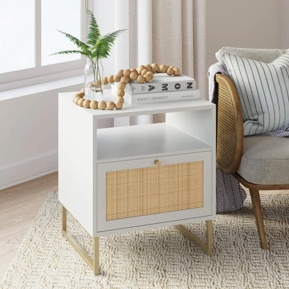 Rattan Wood Accent Table