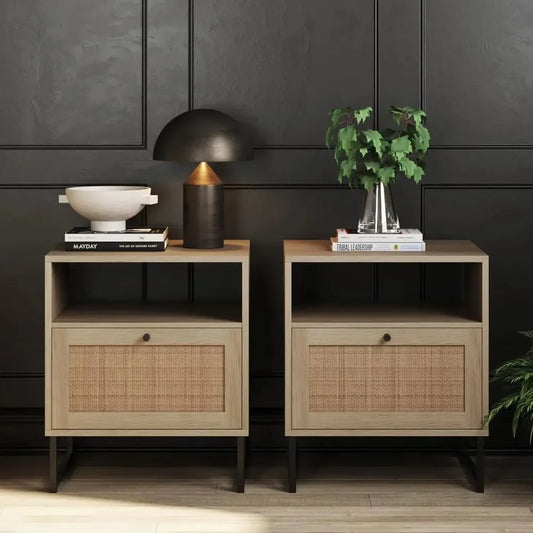 Rattan Wood Accent Table