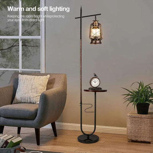 Vintage, Standing Rustic Lantern Floor Lamp